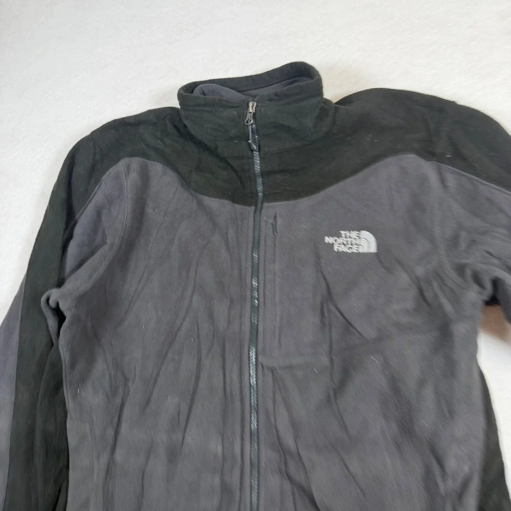 The North Face Mens Full Zip Fleece Jacket Charcoal Grey Black Large 8116